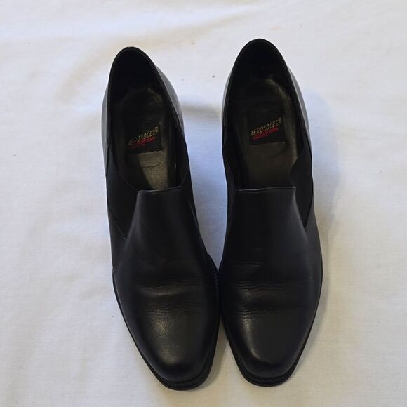 Aerosole Black Leather Shoes size 8 - Picture 2 of 10